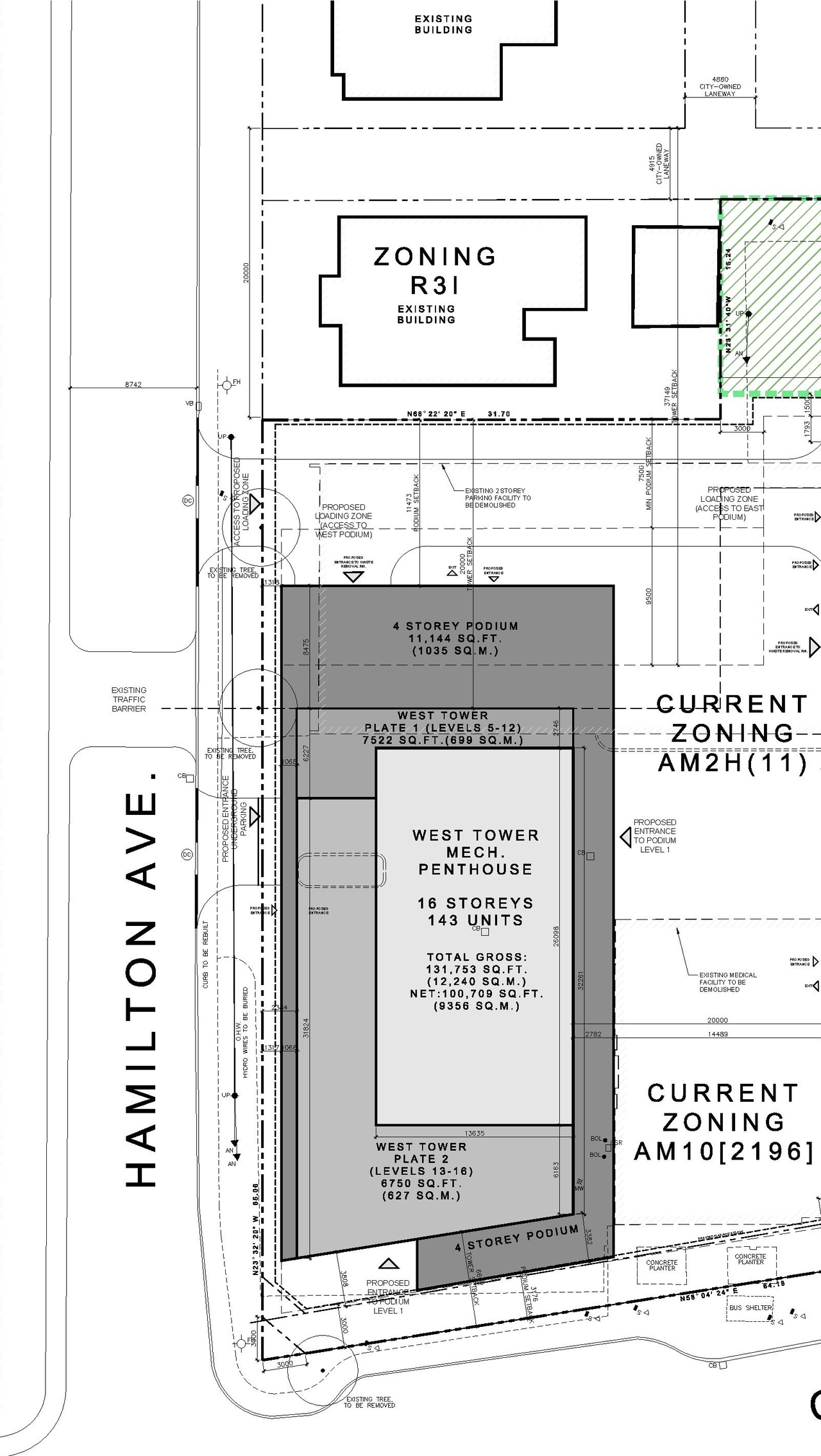 Construction site plan for project from page 47 of the file '2022-08-22 - FORMAL URBAN DESIGN REVIEW PANEL - Urban Design 220818 Package - D02-02-21-0093'