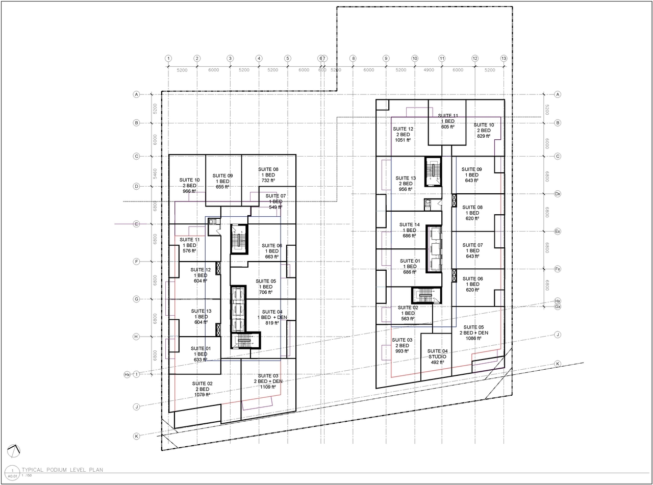 Floor plan for project from page 49 of the file '2022-08-22 - FORMAL URBAN DESIGN REVIEW PANEL - Urban Design 220818 Package - D02-02-21-0093'