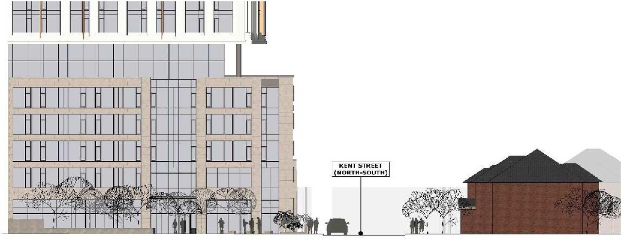 Rendering of building from page 10 of the file '2023-08-01 - Design Brief Revision No 2 - D02-02-21-0095'