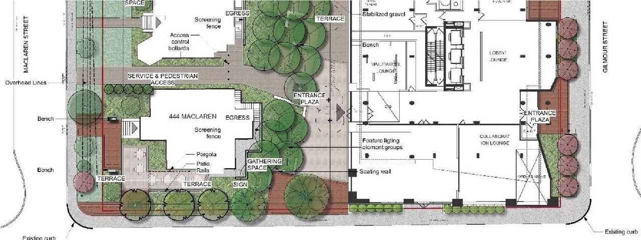 Construction site plan for project from page 11 of the file '2023-08-01 - Design Brief Revision No 2 - D02-02-21-0095'