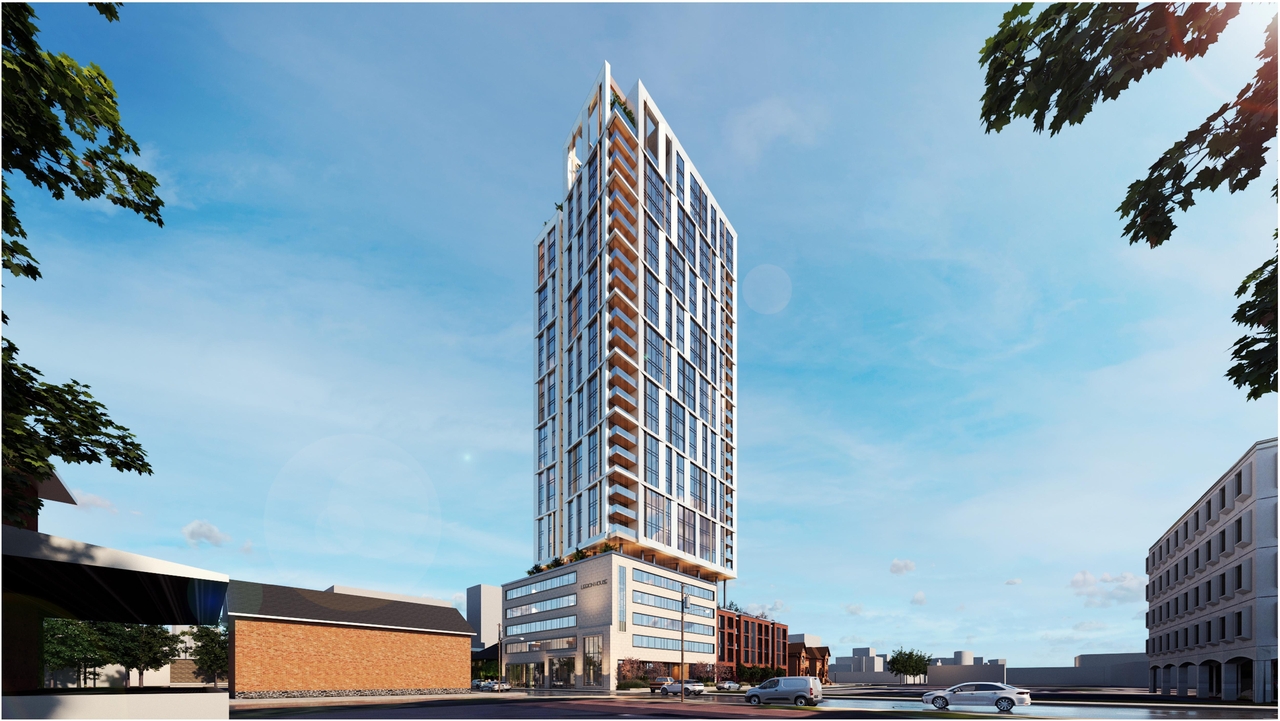 Rendering of building from page 2 of the file '2023-08-01 - Rendered Views - D02-02-21-0095'
