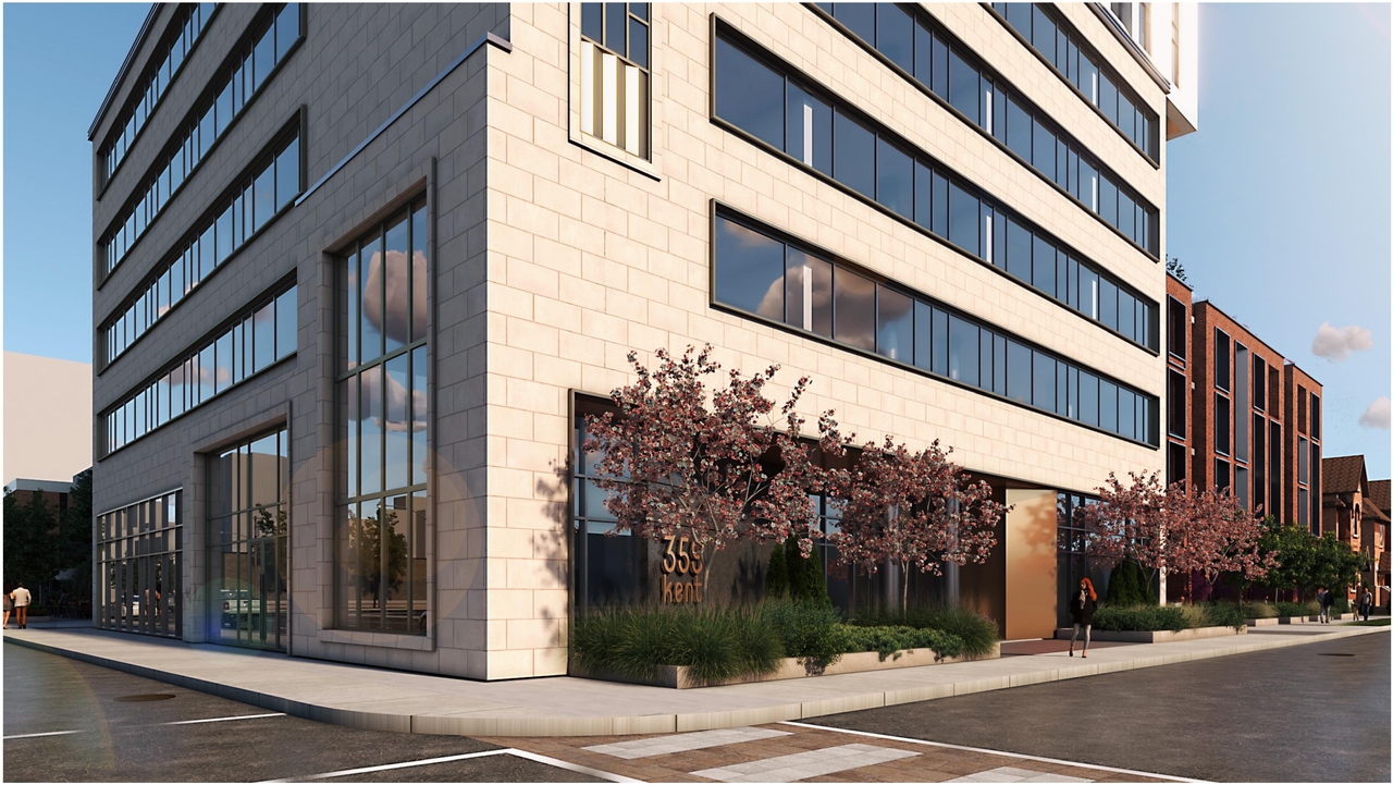 Rendering of building from page 8 of the file '2023-08-01 - Rendered Views - D02-02-21-0095'