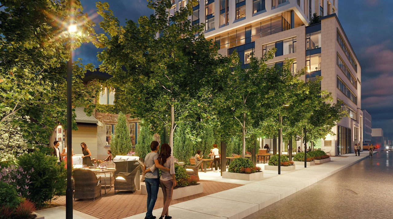 Rendering of building from page 12 of the file '2023-08-01 - Rendered Views - D02-02-21-0095'