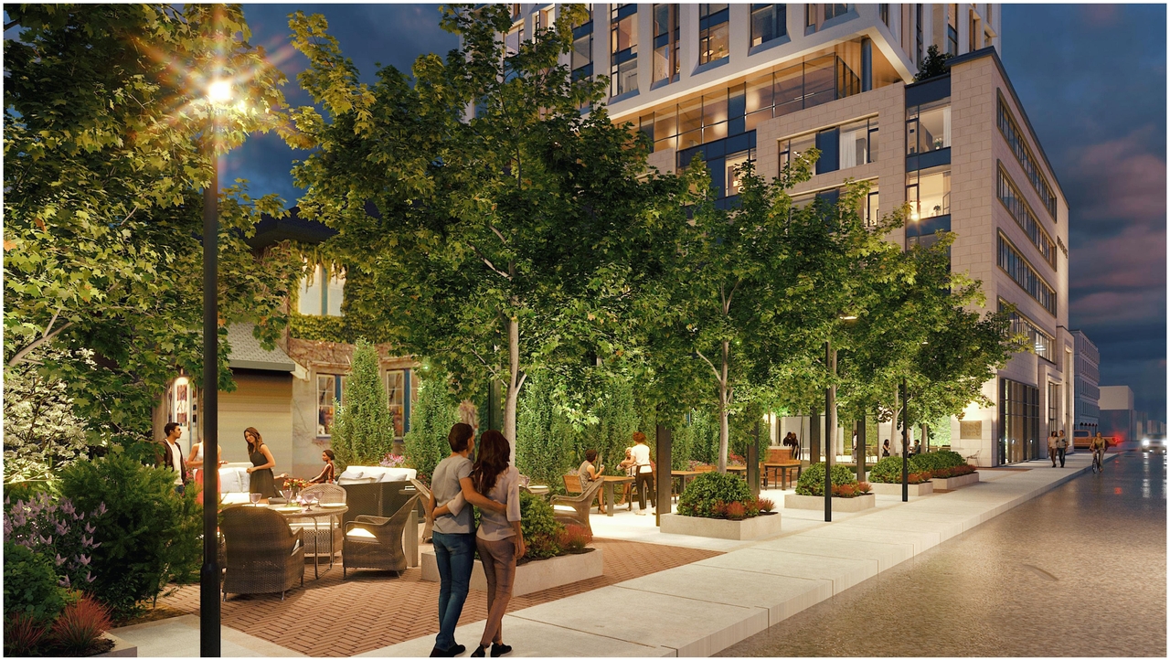 Rendering of building from page 12 of the file '2023-08-01 - Rendered Views - D02-02-21-0095'