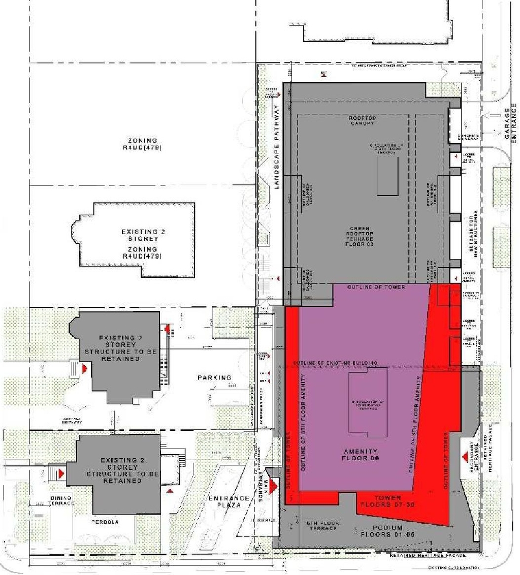 Construction site plan for project from page 3 of the file '2023-03-20 - Design Brief - D02-02-21-0095'