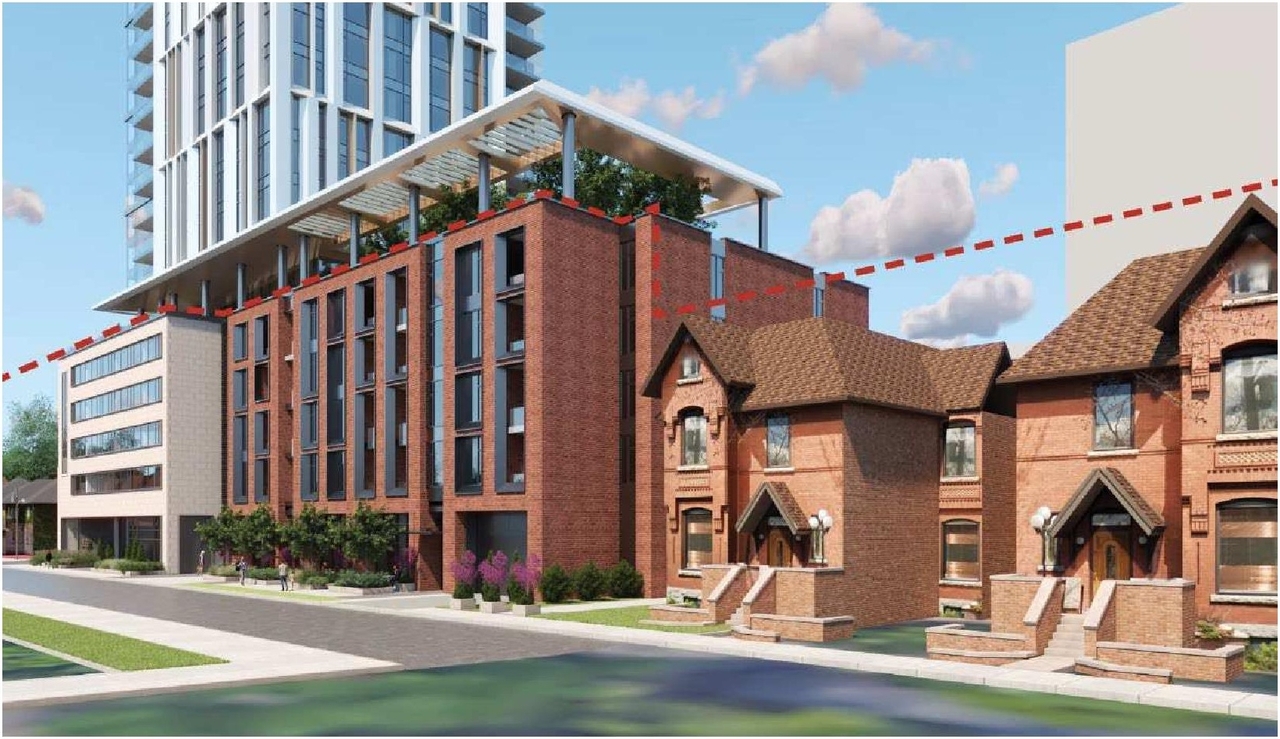 Rendering of building from page 6 of the file '2023-03-20 - Design Brief - D02-02-21-0095'