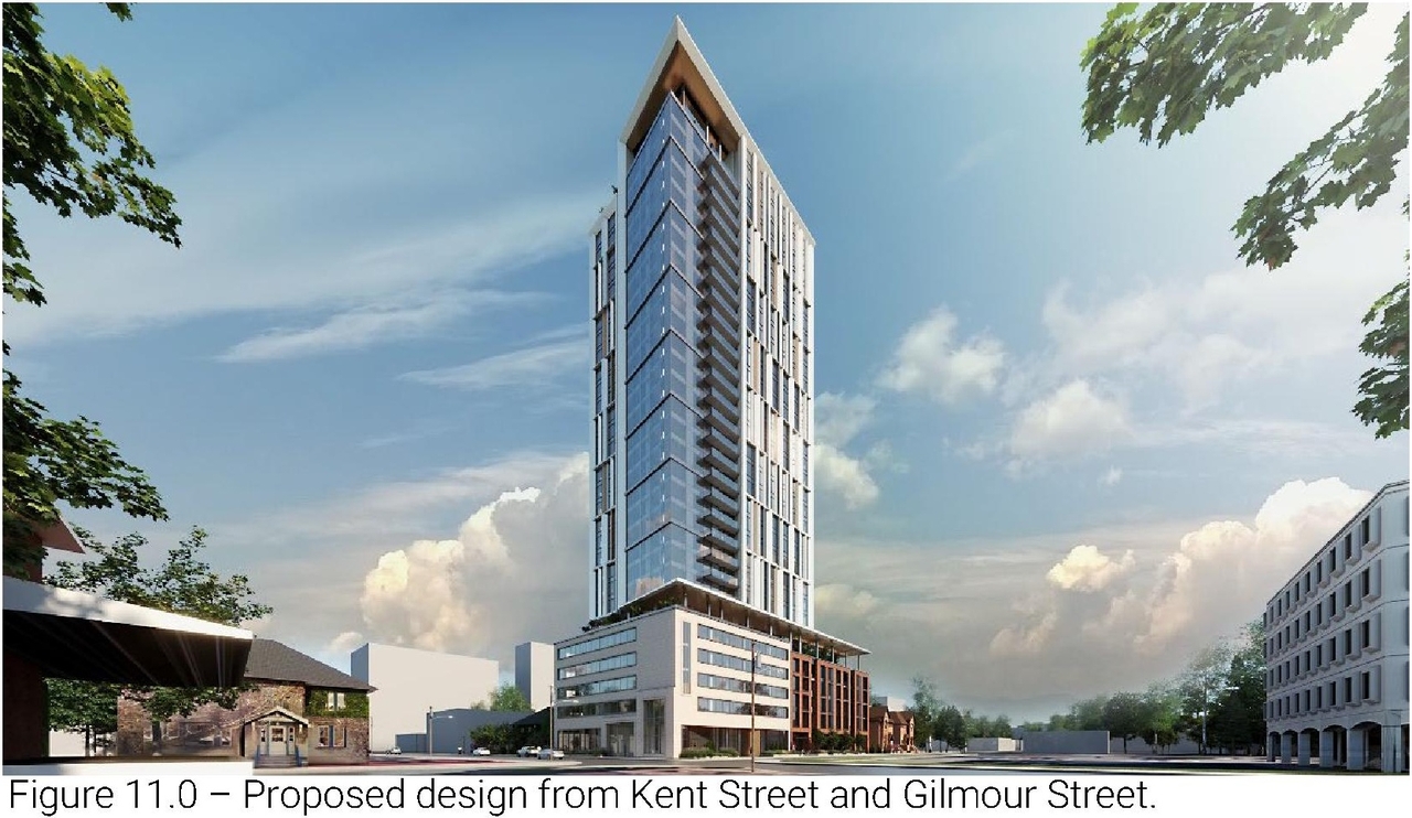 Rendering of building from page 7 of the file '2023-03-20 - Design Brief - D02-02-21-0095'