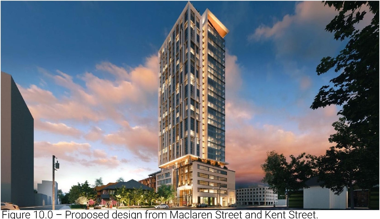 Rendering of building from page 7 of the file '2023-03-20 - Design Brief - D02-02-21-0095'