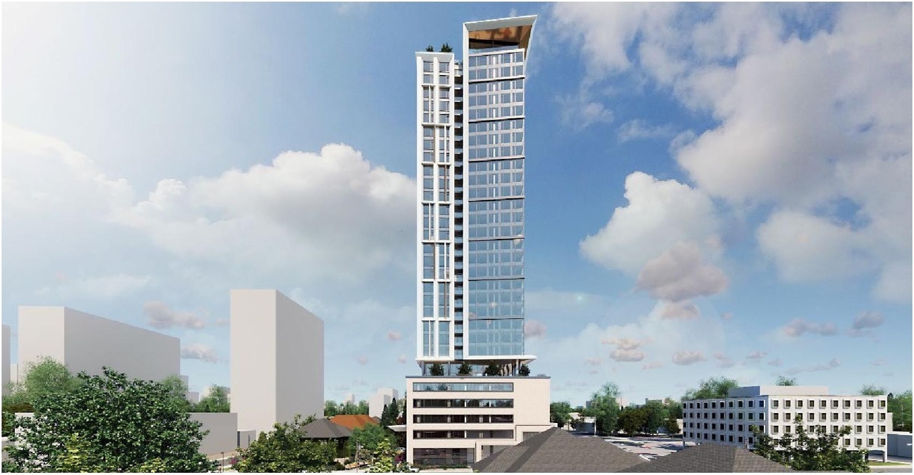 Rendering of building from page 8 of the file '2023-03-20 - Design Brief - D02-02-21-0095'