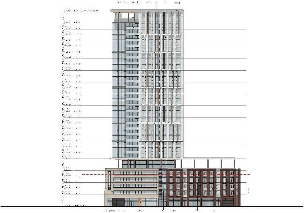 Rendering of building from page 15 of the file '2023-03-20 - Design Brief - D02-02-21-0095'