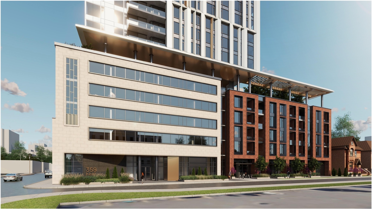 Rendering of building from page 7 of the file '2023-03-20 - Rendered Views - D02-02-21-0095'