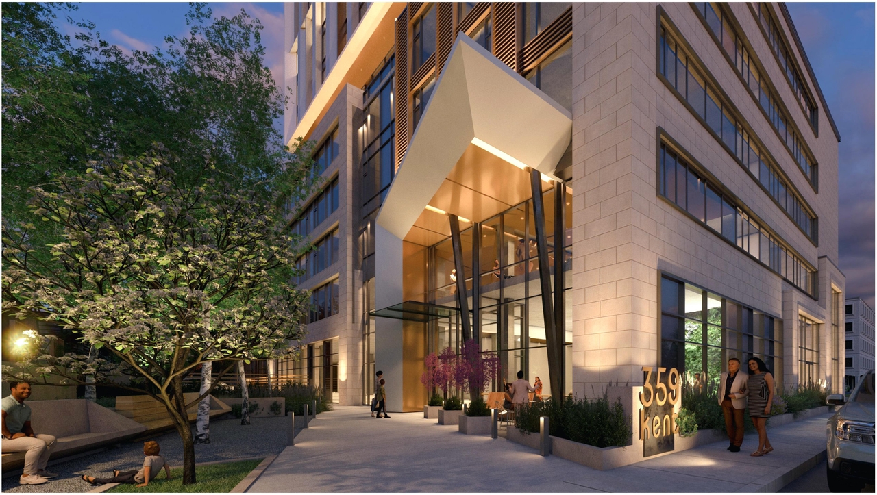 Rendering of building from page 12 of the file '2023-03-20 - Rendered Views - D02-02-21-0095'