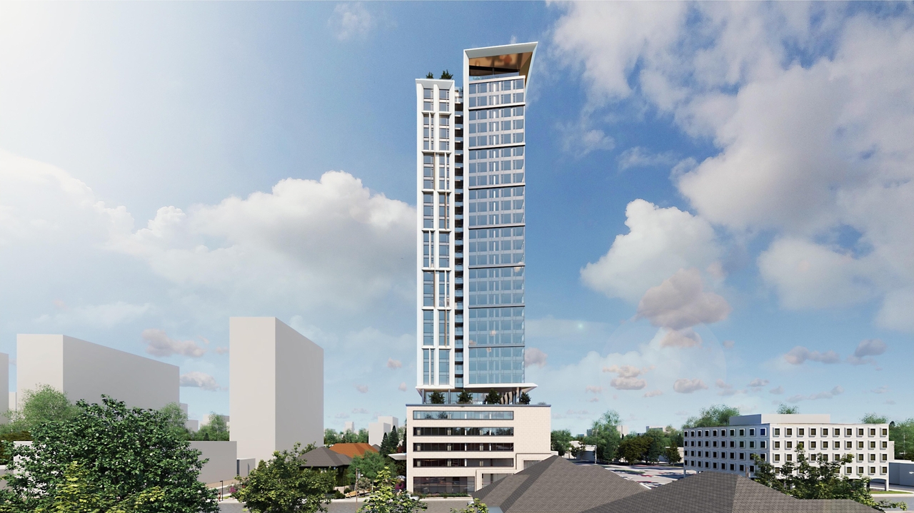 Rendering of building from page 3 of the file '2023-03-20 - Rendered Views - D02-02-21-0095'