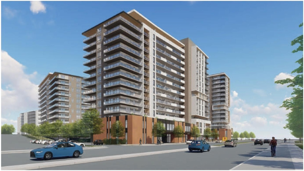 Rendering of building from page 7 of the file '2023-10-13 - Design Brief - D02-02-21-0137'