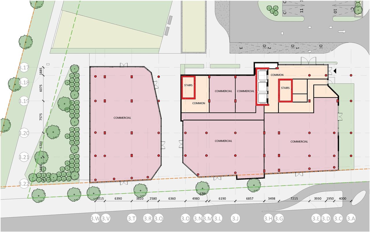 Construction site plan for project from page 33 of the file '2023-10-13 - Design Brief - D02-02-21-0137'