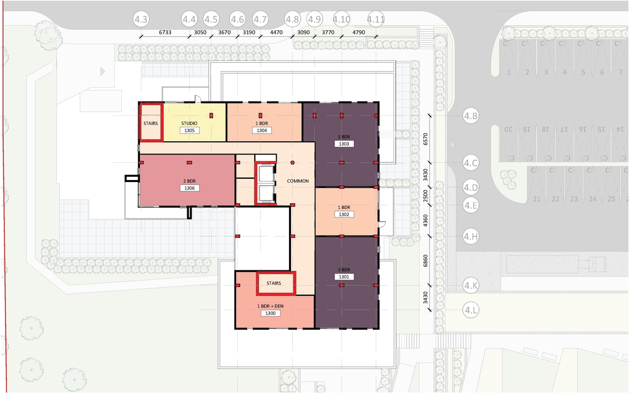 Floor plan for project from page 45 of the file '2023-10-13 - Design Brief - D02-02-21-0137'