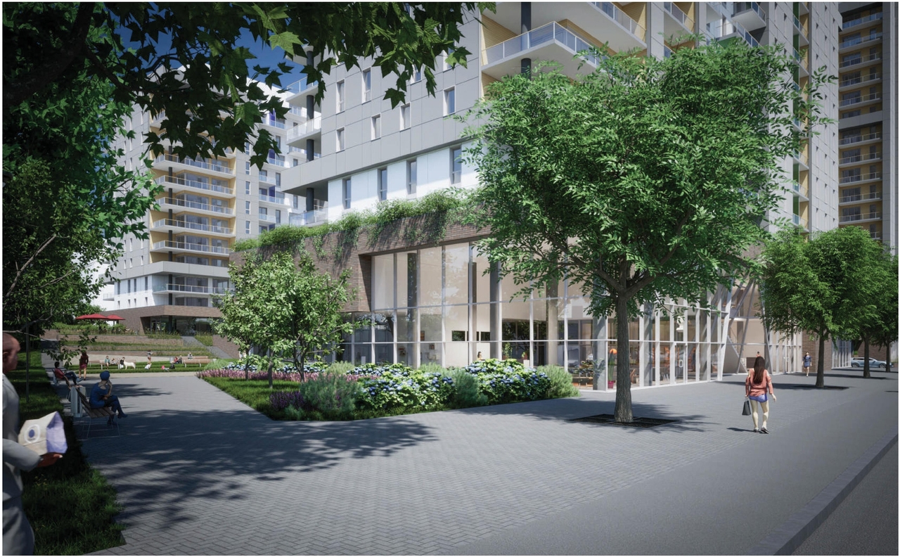 Rendering of building from page 69 of the file '2023-10-13 - Design Brief - D02-02-21-0137'