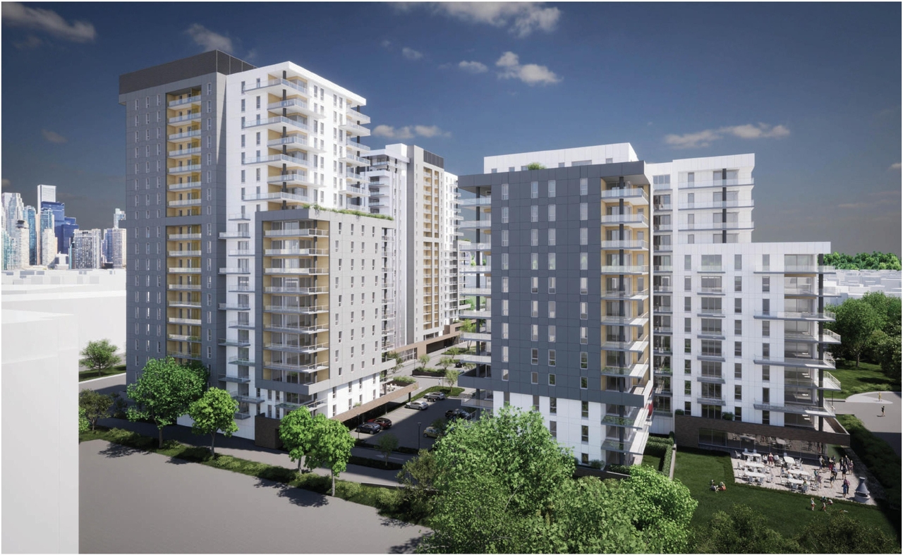 Rendering of building from page 76 of the file '2023-10-13 - Design Brief - D02-02-21-0137'