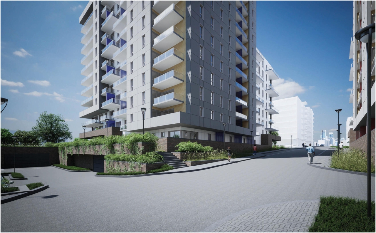 Rendering of building from page 82 of the file '2023-10-13 - Design Brief - D02-02-21-0137'