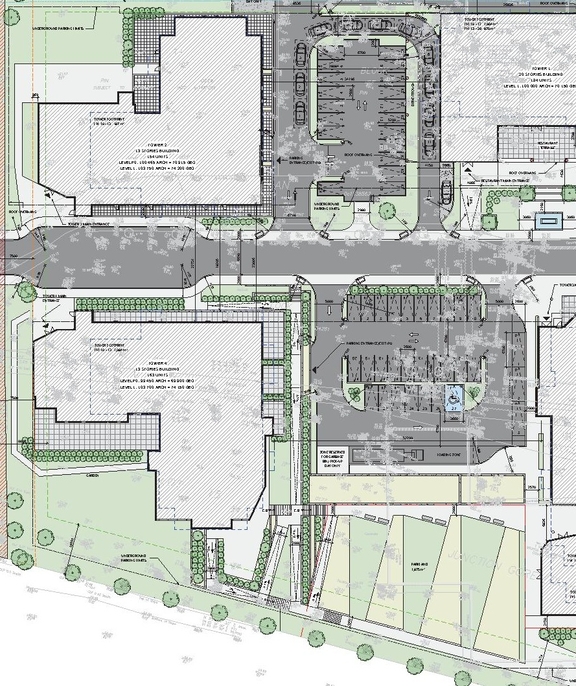 Construction site plan for project from page 5 of the file '2023-10-13 - Design Brief - D02-02-21-0137'