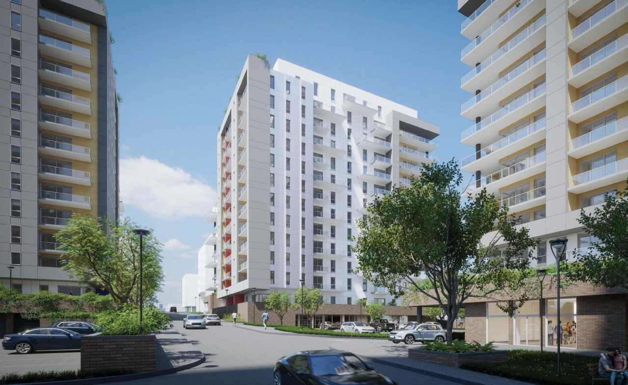 Rendering of building from page 77 of the file '2023-10-13 - Design Brief - D02-02-21-0137'