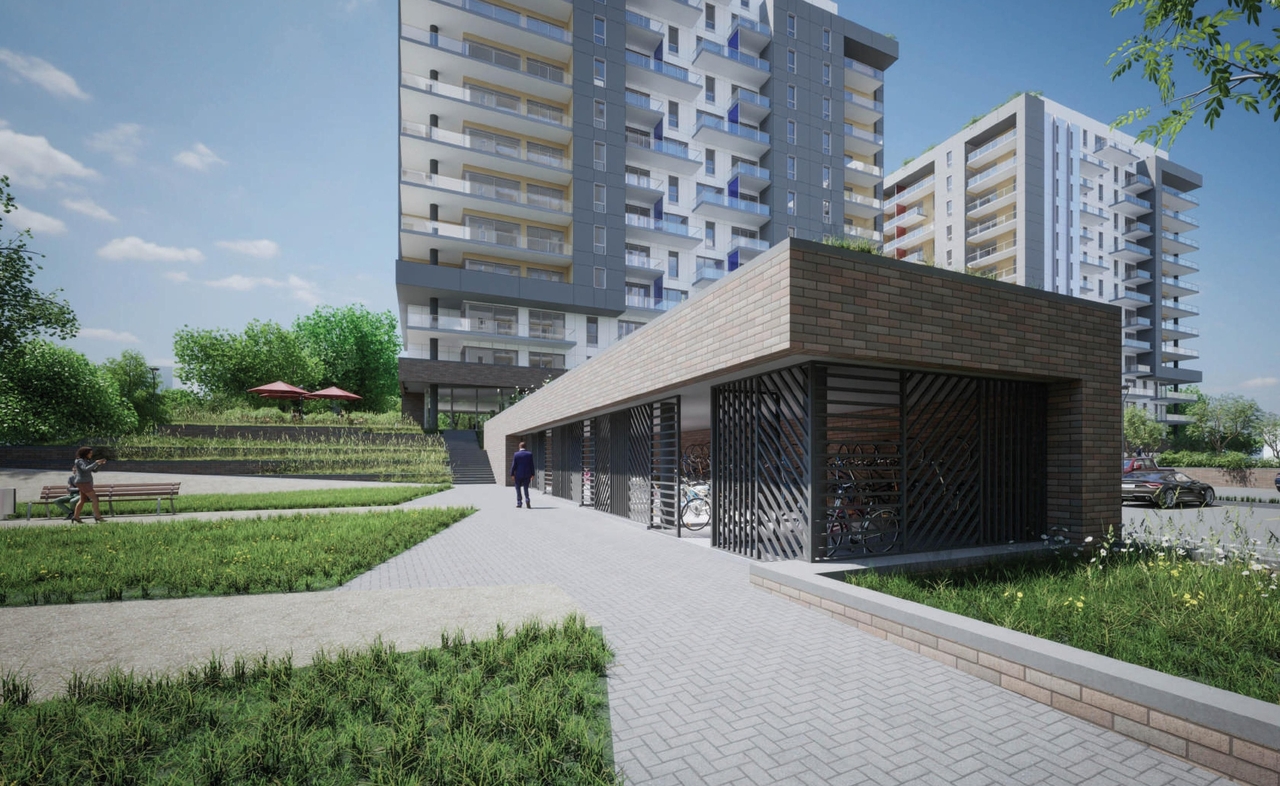 Rendering of building from page 78 of the file '2023-10-13 - Design Brief - D02-02-21-0137'