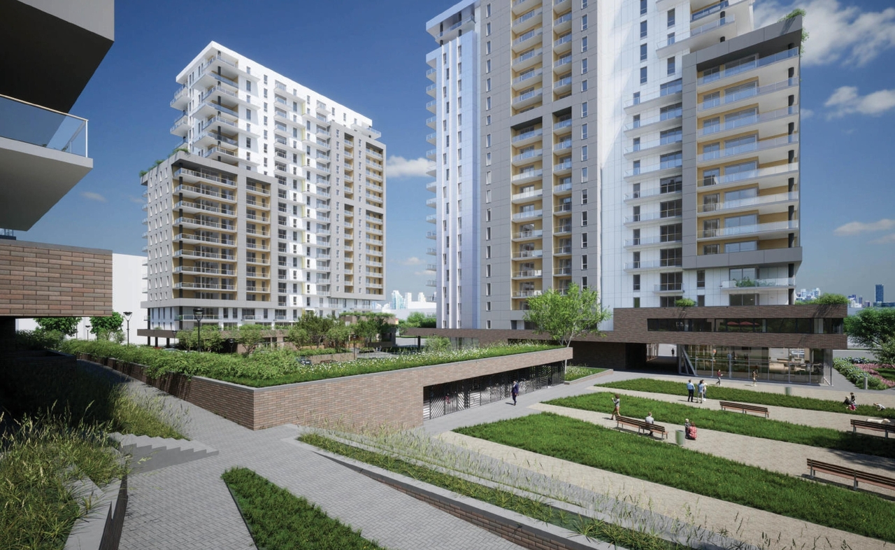 Rendering of building from page 80 of the file '2023-10-13 - Design Brief - D02-02-21-0137'