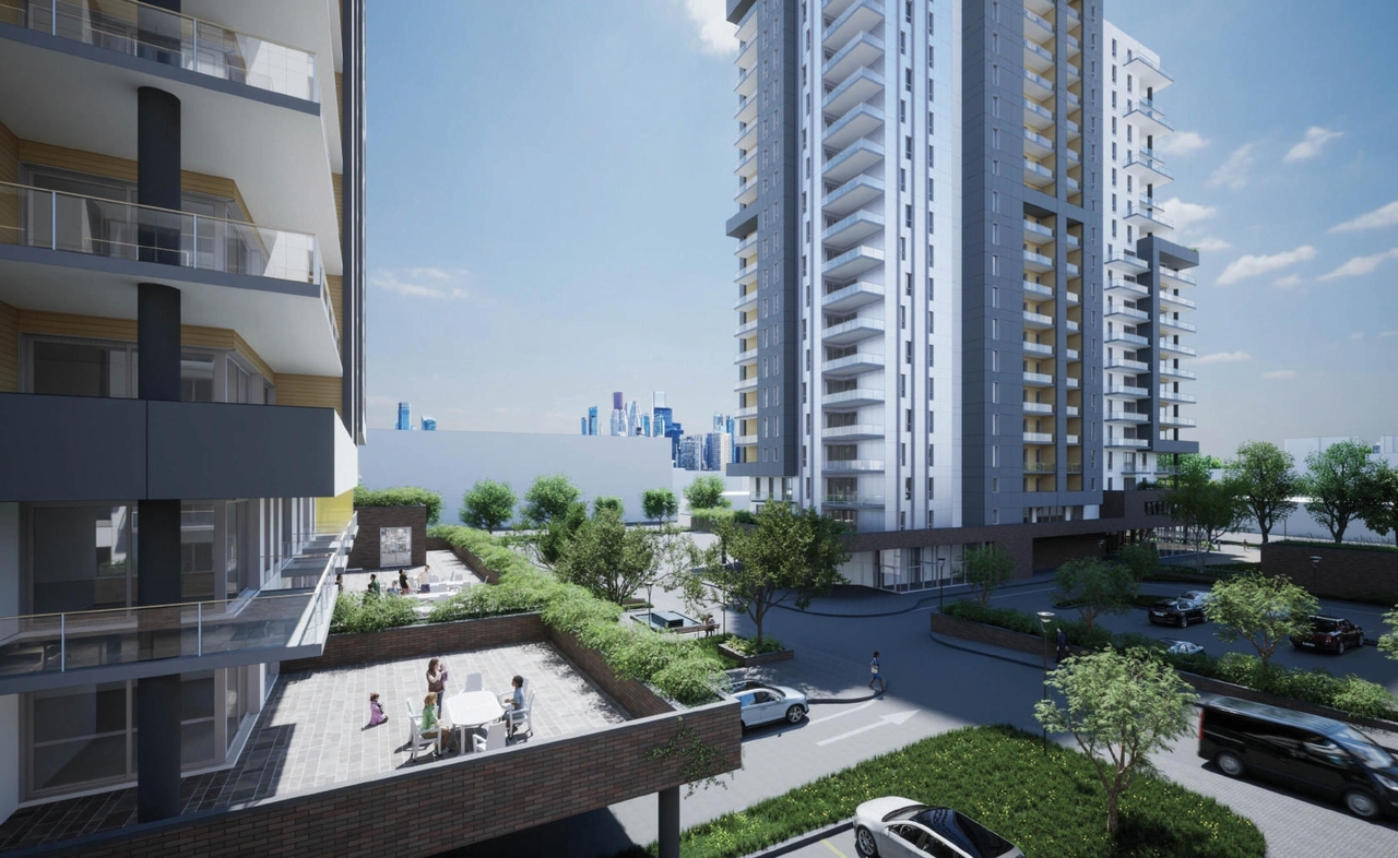 Rendering of building from page 86 of the file '2023-10-13 - Design Brief - D02-02-21-0137'