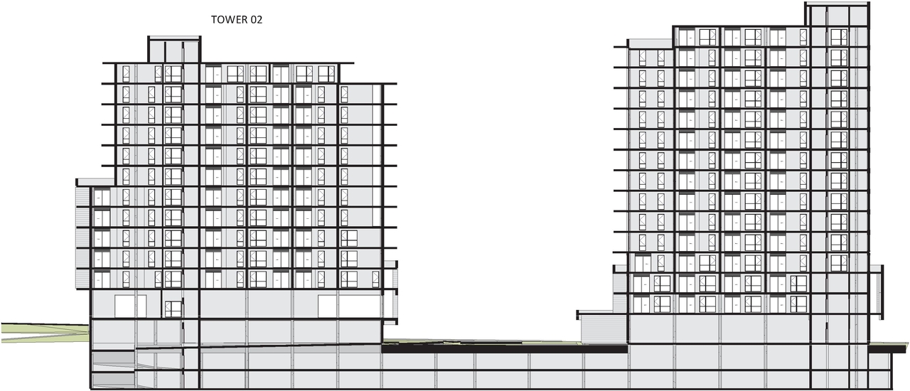 Rendering of building from page 67 of the file '2021-10-27 - DESIGN BRIEF - D02-02-21-0137'