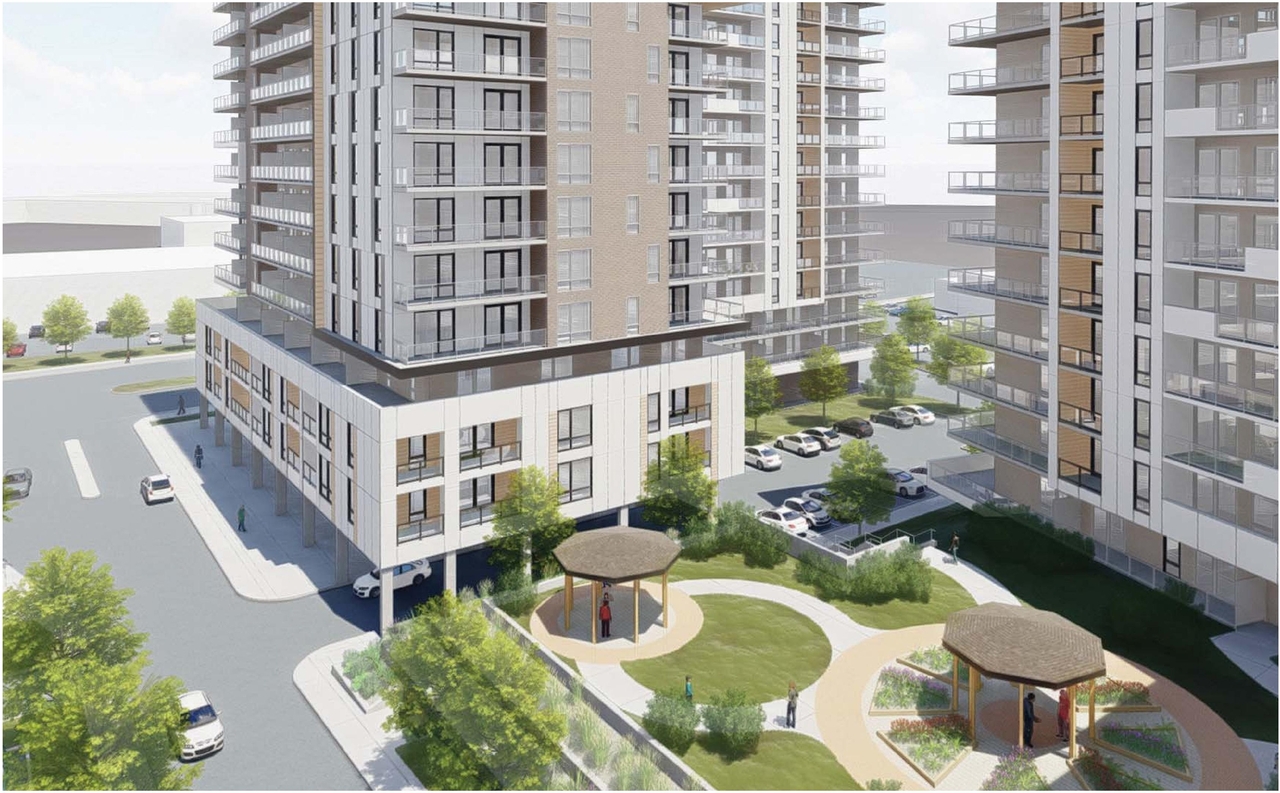 Rendering of building from page 88 of the file '2021-10-27 - DESIGN BRIEF - D02-02-21-0137'