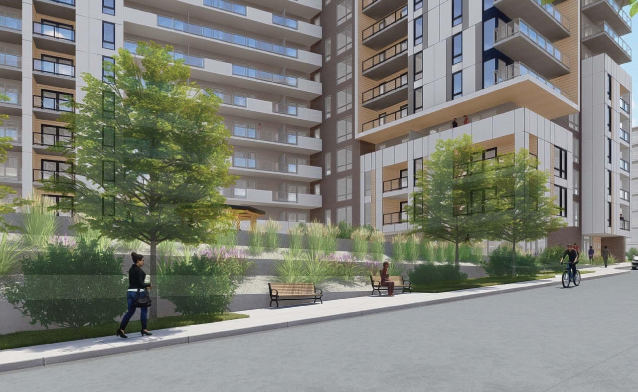 Rendering of building from page 81 of the file '2021-10-27 - DESIGN BRIEF - D02-02-21-0137'