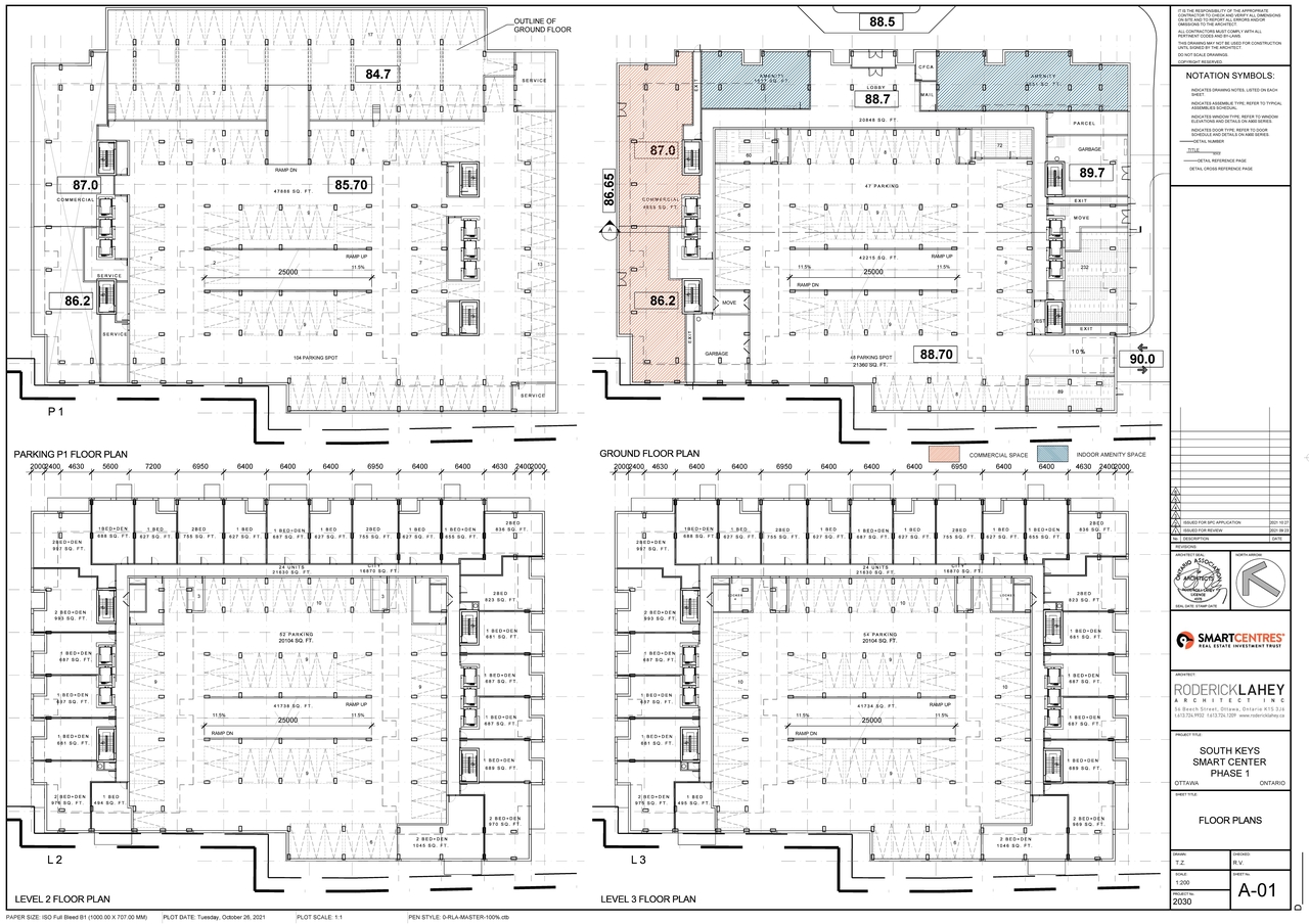 Floor plan for project from page 1 of the file '2021-10-29 - Elevations, Floor Plans, Shadow Study - D02-02-21-0139'