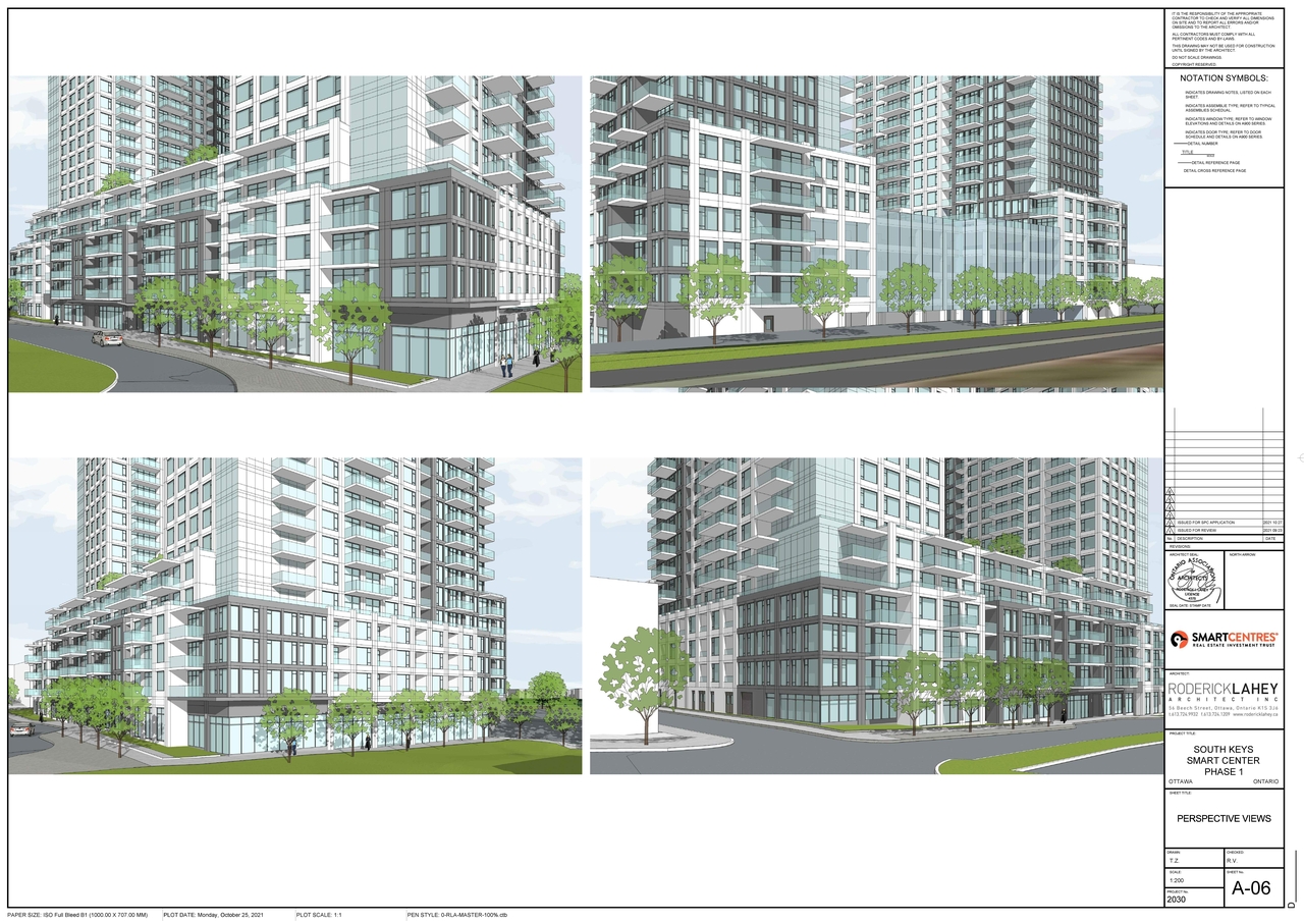 Rendering of building from page 6 of the file '2021-10-29 - Elevations, Floor Plans, Shadow Study - D02-02-21-0139'