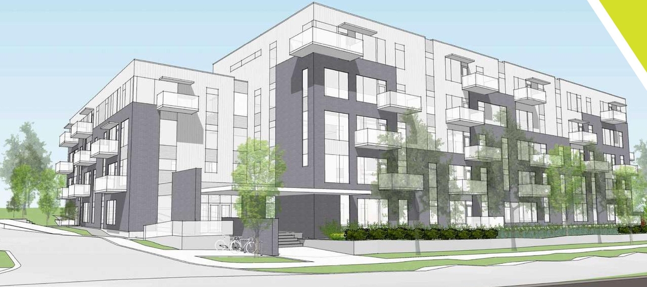Rendering of building from page 1 of the file '2024-05-03 - Urban Design Brief - D02-02-21-0140'
