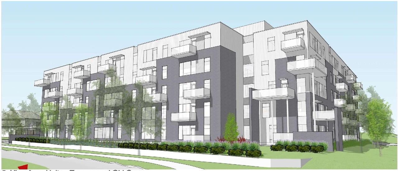 Rendering of building from page 6 of the file '2024-05-03 - Urban Design Brief - D02-02-21-0140'