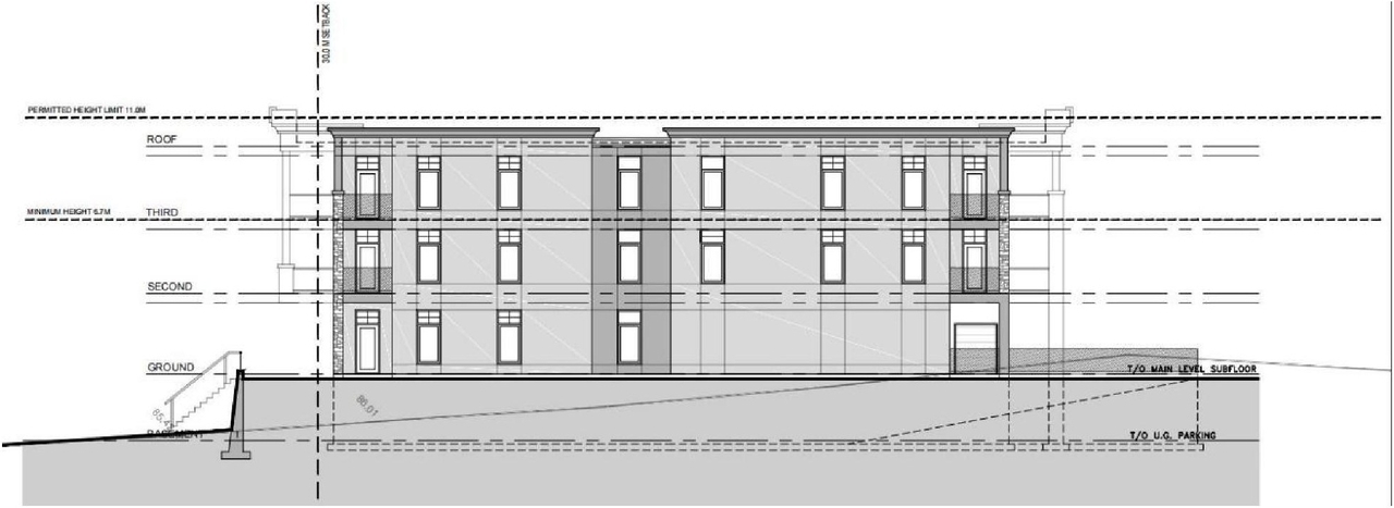 Rendering of building from page 18 of the file '2023-01-06 - Design Brief - D02-02-21-0150'