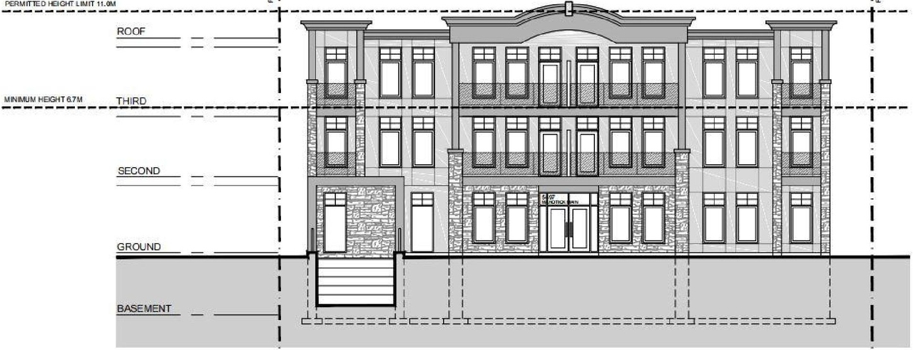 Rendering of building from page 18 of the file '2023-01-06 - Design Brief - D02-02-21-0150'