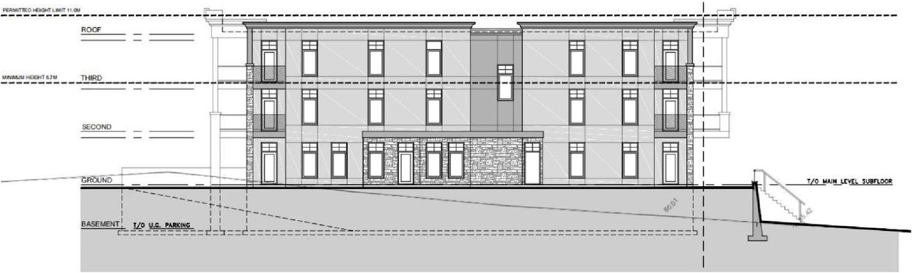 Rendering of building from page 19 of the file '2023-01-06 - Design Brief - D02-02-21-0150'