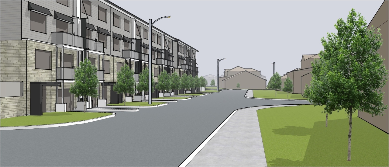 Rendering of building from page 9 of the file '2021-12-31 - Urban Design Brief - D02-02-21-0164'