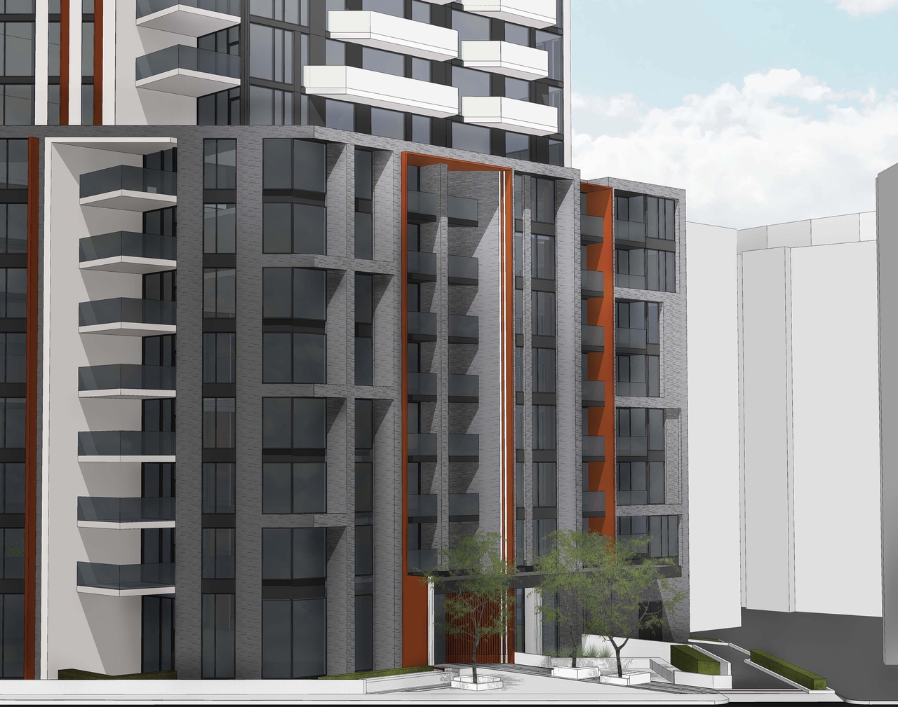 Rendering of building from page 7 of the file '2022-01-17 - Building Renderings - D02-02-22-0003'