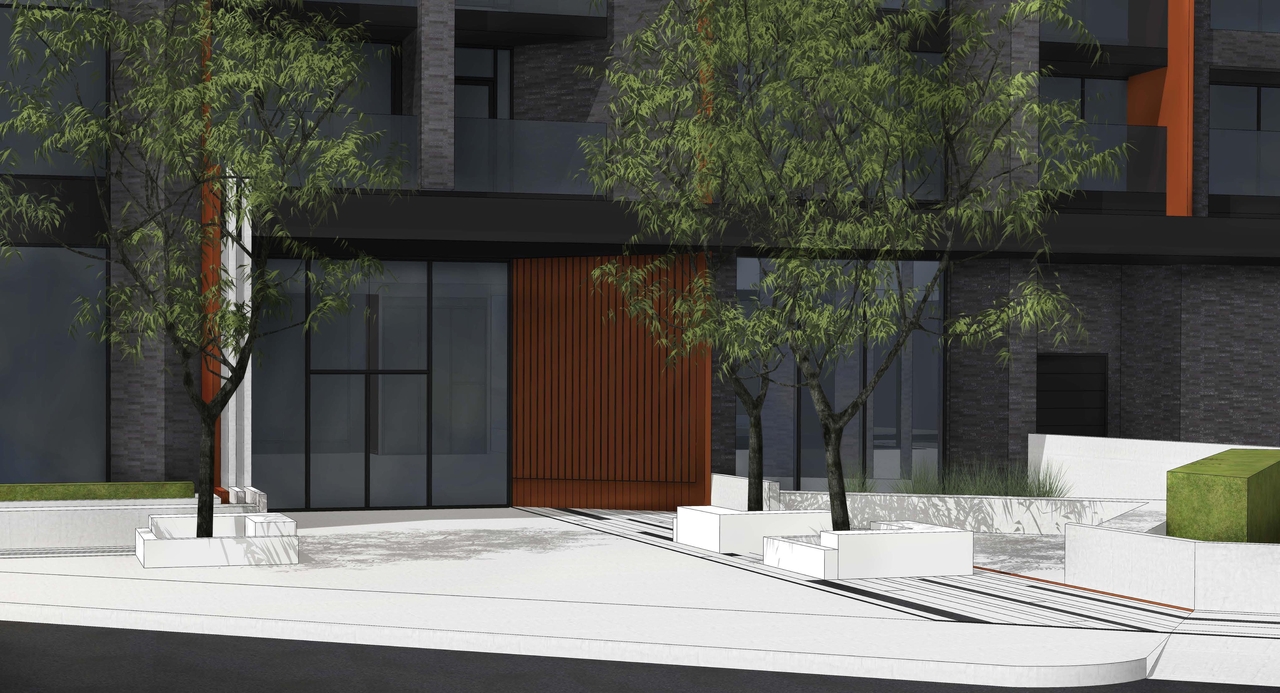 Rendering of building from page 8 of the file '2022-01-17 - Building Renderings - D02-02-22-0003'