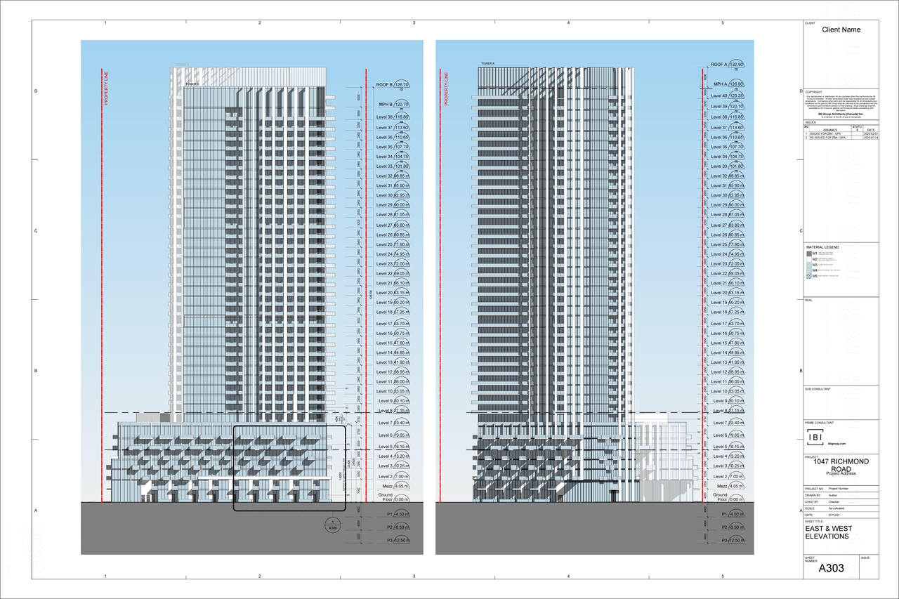 Rendering of building from page 3 of the file '2023-07-25 - Elevations, Sections, & Perspectives - D02-02-22-0012'
