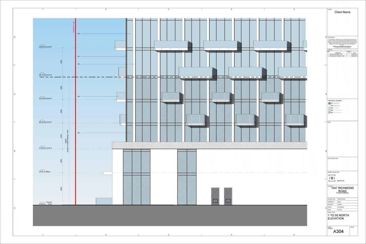 Rendering of building from page 4 of the file '2023-07-25 - Elevations, Sections, & Perspectives - D02-02-22-0012'