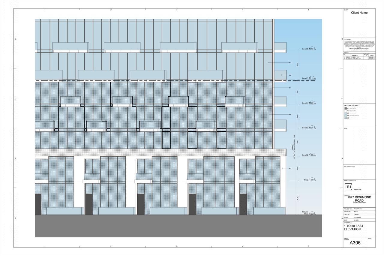 Rendering of building from page 6 of the file '2023-07-25 - Elevations, Sections, & Perspectives - D02-02-22-0012'