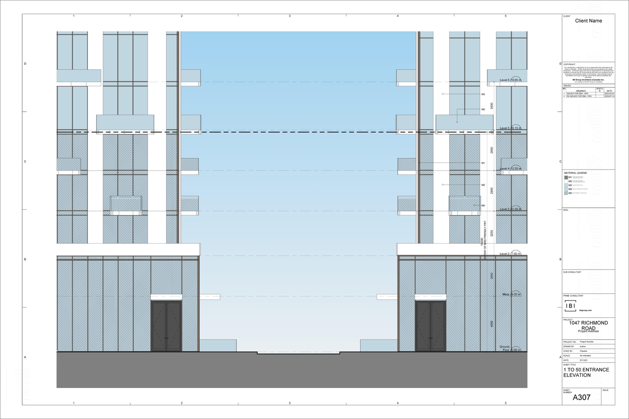 Rendering of building from page 7 of the file '2023-07-25 - Elevations, Sections, & Perspectives - D02-02-22-0012'