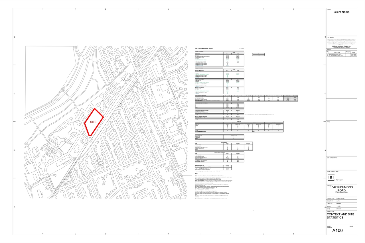 Construction site plan for project from page 2 of the file '2023-07-25 - Site Plan & Floor Plans - D02-02-22-0012'