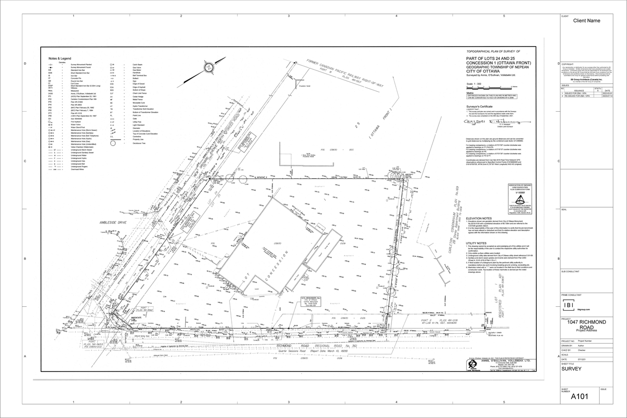 Construction site plan for project from page 3 of the file '2023-07-25 - Site Plan & Floor Plans - D02-02-22-0012'