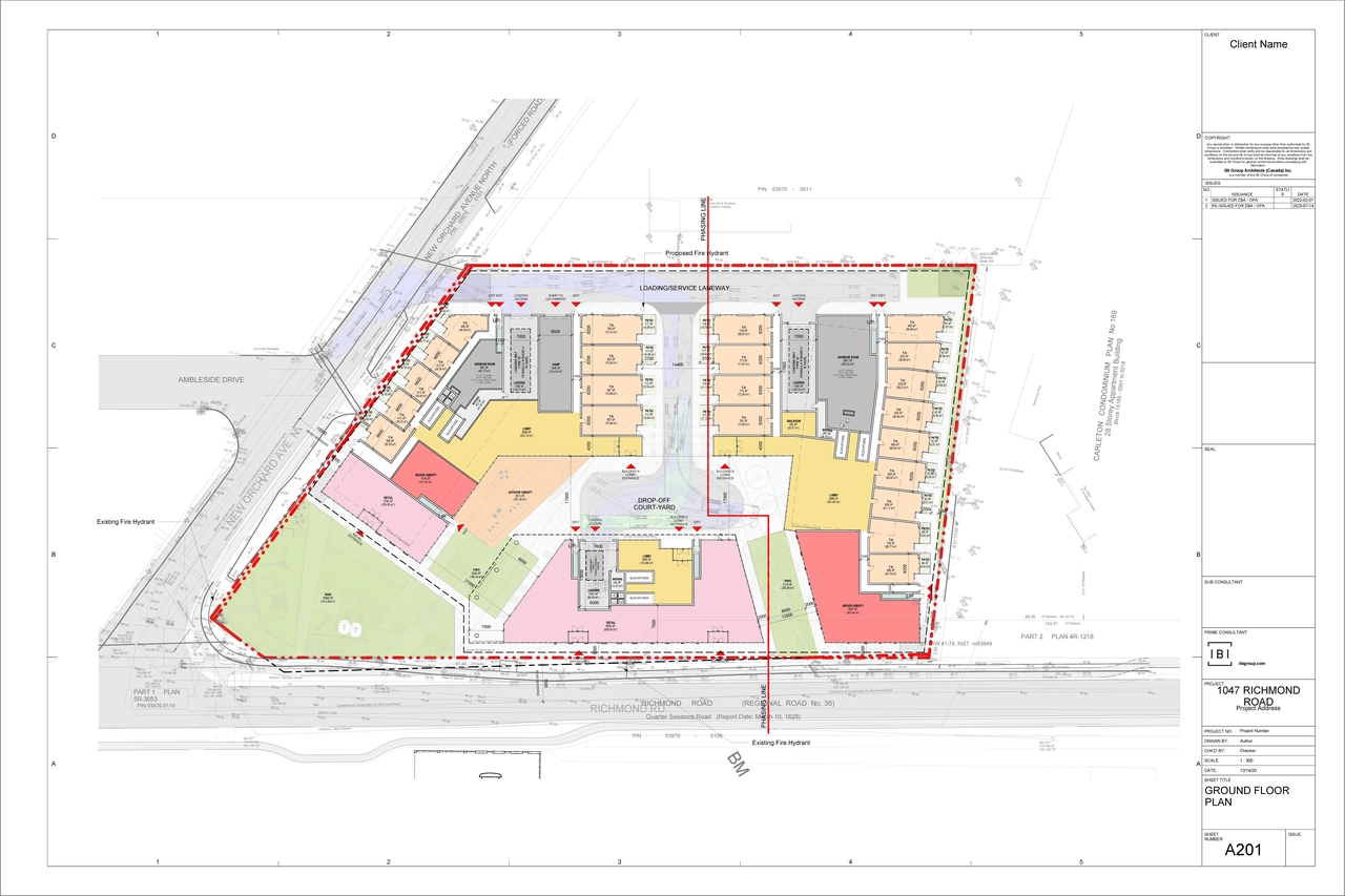 Construction site plan for project from page 8 of the file '2023-07-25 - Site Plan & Floor Plans - D02-02-22-0012'