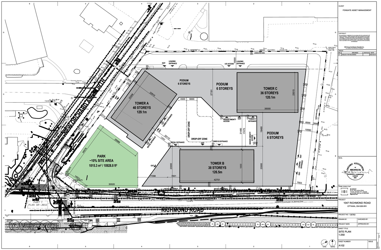 Construction site plan for project from page 4 of the file '2022-02-04 - Site Plan, Floor Plans, and Parking Plan - D02-02-22-0012'
