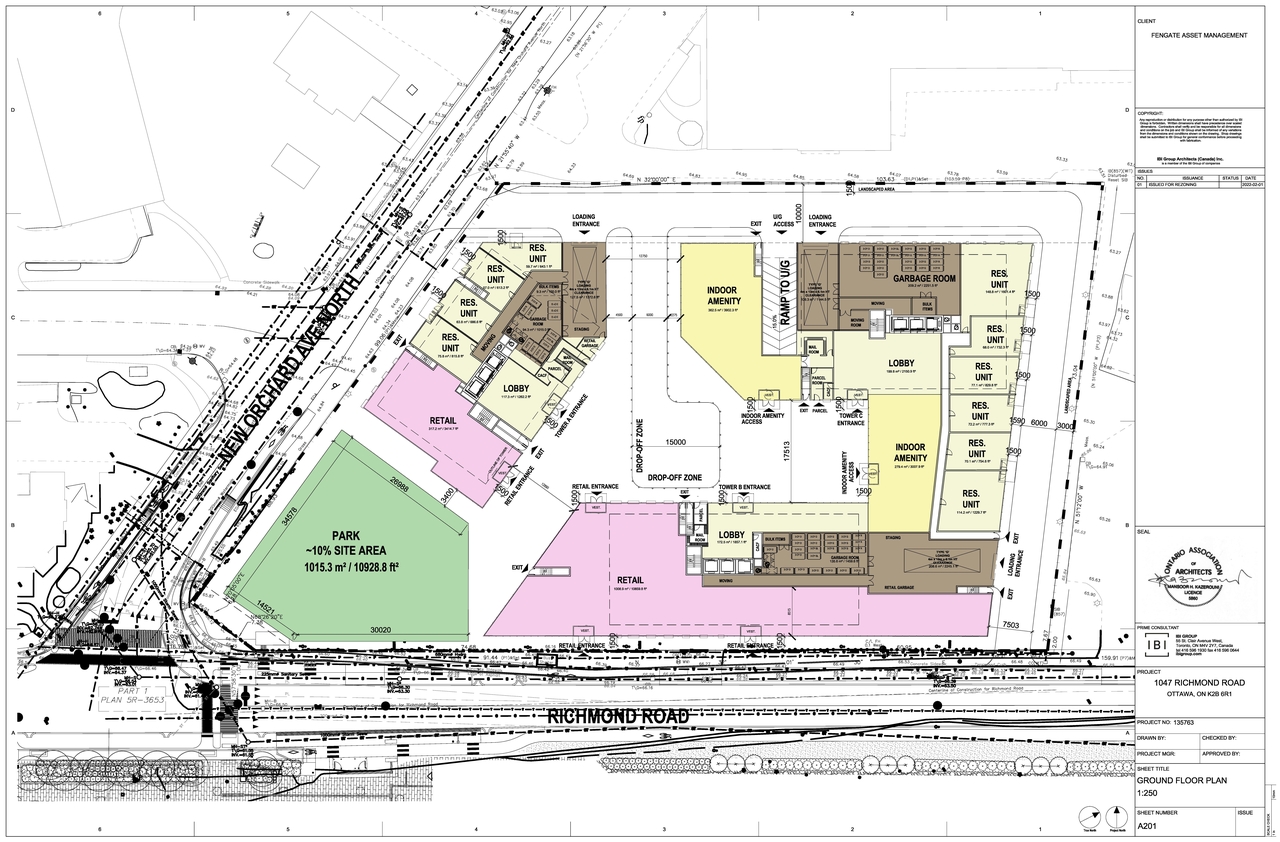 Construction site plan for project from page 8 of the file '2022-02-04 - Site Plan, Floor Plans, and Parking Plan - D02-02-22-0012'